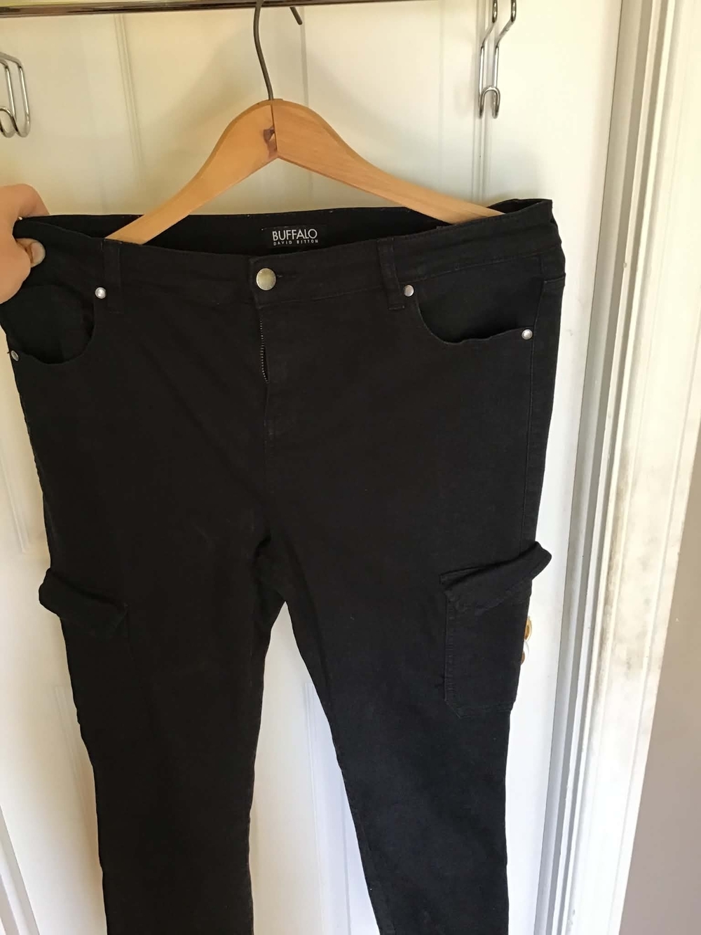 Buffalo David Bitton Black Skinny Cargo Jeans